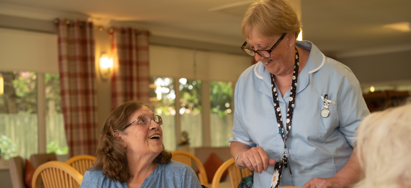 Resident with support staff